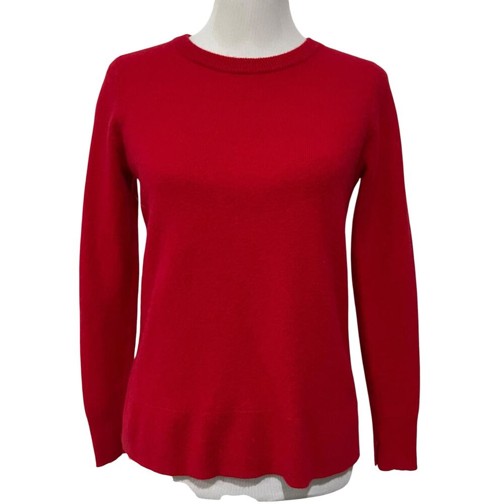 Halogen 100% Cashmere Sweater Crew Neck Long Sleeve Pullover Red Women Size M